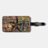 Rustic Texas Star Westerne Pistol Cowboy Boots Bagagelabel (Achterkant horizontaal)
