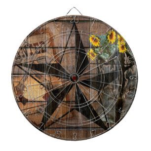 Rustic Texas Star Westerne Pistol Cowboy Boots Dartbord