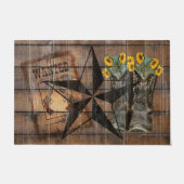 Rustic Texas Star Westerne Pistol Cowboy Boots Deurmat (Voorkant)