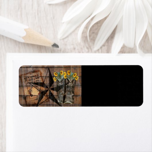 Rustic Texas Star Westerne Pistol Cowboy Boots Etiket (Insitu)