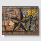 Rustic Texas Star Westerne Pistol Cowboy Boots Gastenboek (Voorkant)