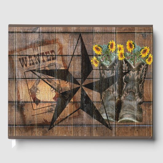 Rustic Texas Star Westerne Pistol Cowboy Boots Gastenboek (Voorkant)