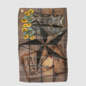 Rustic Texas Star Westerne Pistol Cowboy Boots Golfhanddoek (Voorkant)