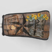 Rustic Texas Star Westerne Pistol Cowboy Boots Golfheadcover (Voorkant)