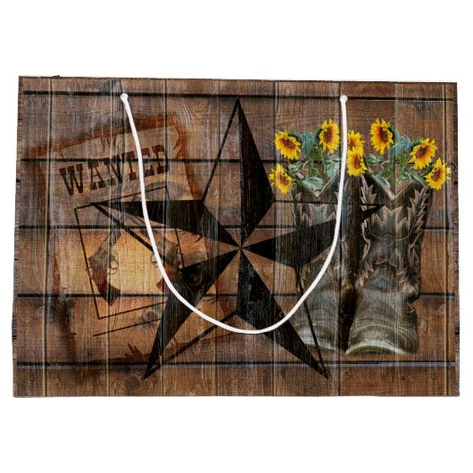 Rustic Texas Star Westerne Pistol Cowboy Boots Groot Cadeauzakje (Achterkant)