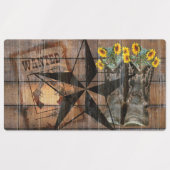 Rustic Texas Star Westerne Pistol Cowboy Boots Labels (Design 2)