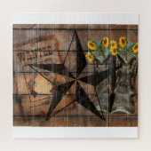 Rustic Texas Star Westerne Pistol Cowboy Boots Legpuzzel (Horizontaal)