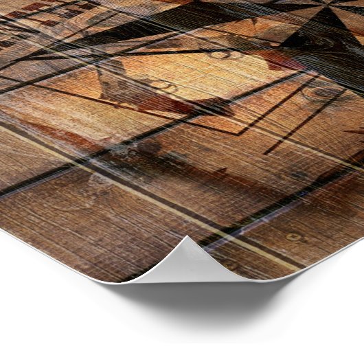 Rustic Texas Star Westerne Pistol Cowboy Boots Poster (Hoek)