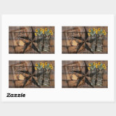 Rustic Texas Star Westerne Pistol Cowboy Boots Rechthoekige Sticker (Vel)