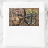 Rustic Texas Star Westerne Pistol Cowboy Boots Rechthoekige Sticker (Tas)