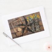 Rustic Texas Star Westerne Pistol Cowboy Boots Rechthoekige Sticker (Envelop)