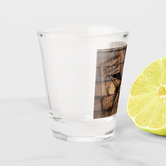 Rustic Texas Star Westerne Pistol Cowboy Boots Shot Glas (Links)