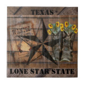Rustic Texas Star Westerne Pistol Cowboy Boots Tegeltje (Voorkant)