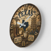 Rustic Texas Western Cowboy Lone Star State Grote Klok (Hoek)