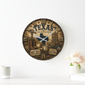 Rustic Texas Western Cowboy Lone Star State Grote Klok (Huis)