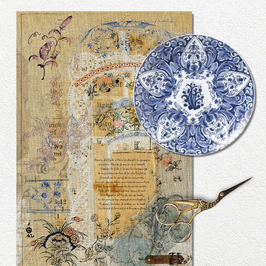 Rustic Texture Burlap Floral ontkoppeling Tissuepapier