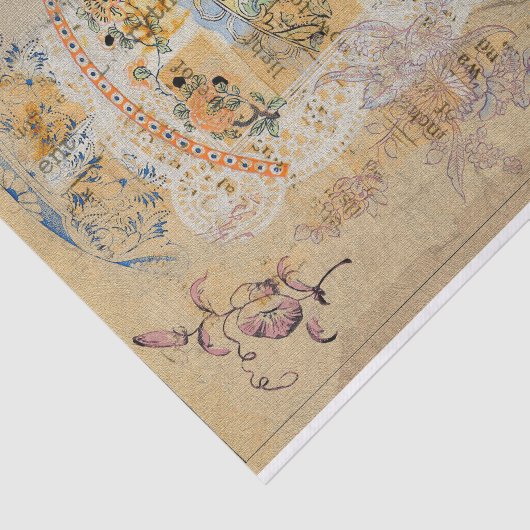  Rustic Texture Burlap Floral ontkoppeling Tissuepapier (Detail)