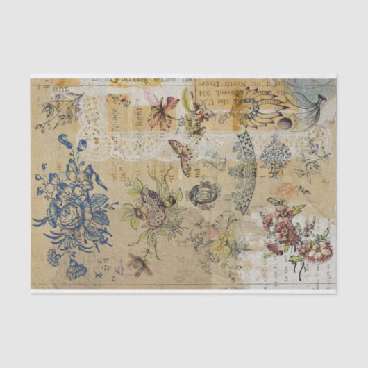  Rustic Texture Franse ontkoppeling Tissuepapier (Voorkant)