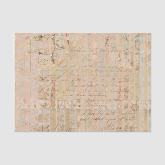  Rustic Texture Handwriting Decoupage Tissuepapier (Voorkant)