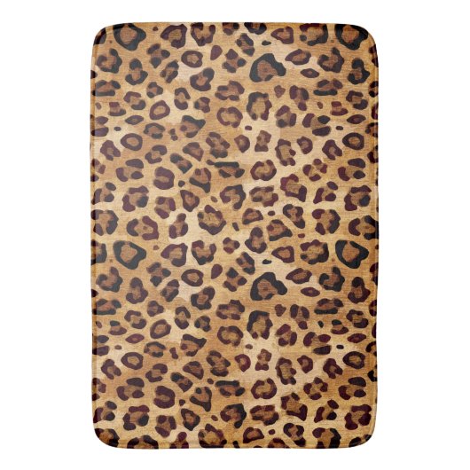 Rustic Texture Leopard Print Badmat (Voorkant Verticaal)