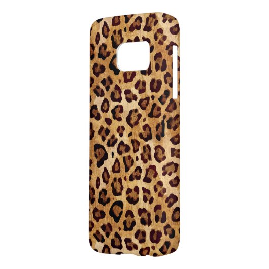 Rustic Texture Leopard Print Case-Mate Samsung Galaxy Hoesje (Achterkant Links)