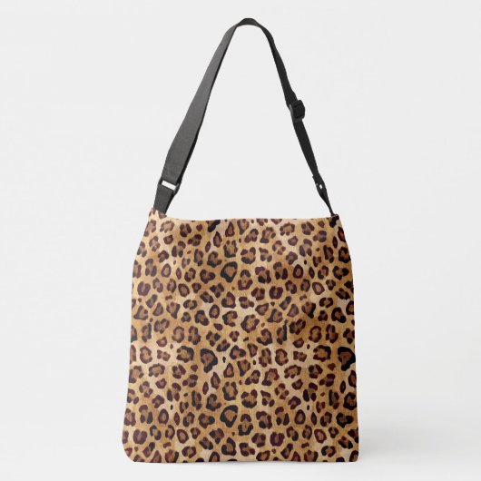 Rustic Texture Leopard Print Crossbody Tas (Achterkant)