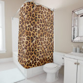 Rustic Texture Leopard Print Douchegordijn (In situ)