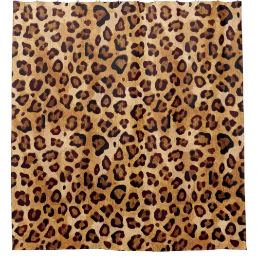Rustic Texture Leopard Print Douchegordijn (Voorkant)