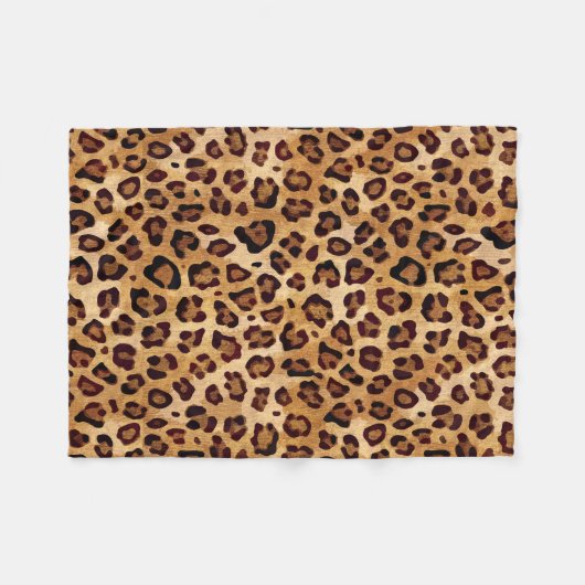 Rustic Texture Leopard Print Fleece Deken (Voorkant (Horizontaal))