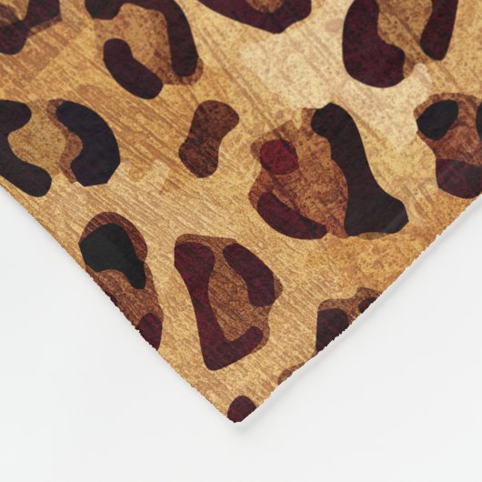 Rustic Texture Leopard Print Fleece Deken (Hoek)