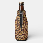 Rustic Texture Leopard Print Flesjeskoeler (Fles Achterkant)