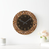Rustic Texture Leopard Print Grote Klok (Huis)