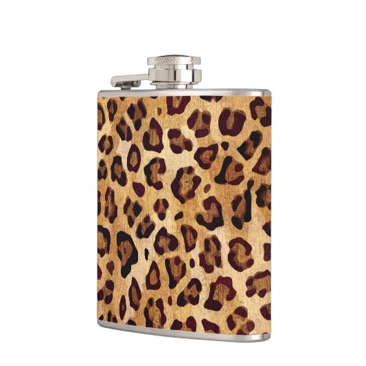 Rustic Texture Leopard Print Heupfles (Links)