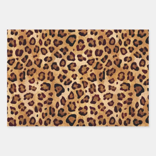 Rustic Texture Leopard Print Inpakpapier Vel (Voorkant)