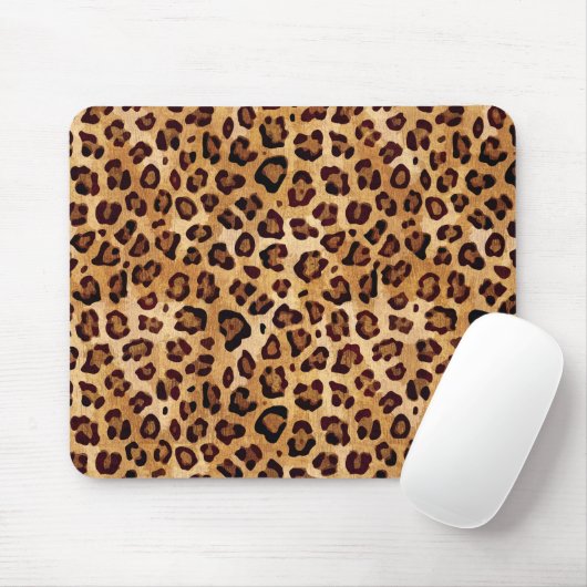 Rustic Texture Leopard Print Muismat (Met muis)