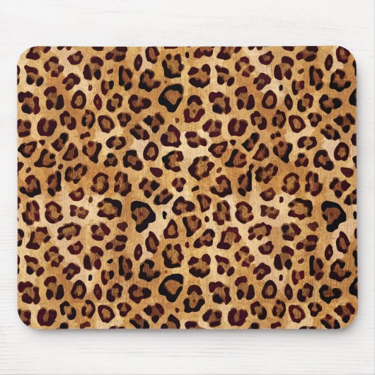 Rustic Texture Leopard Print Muismat (Voorkant)