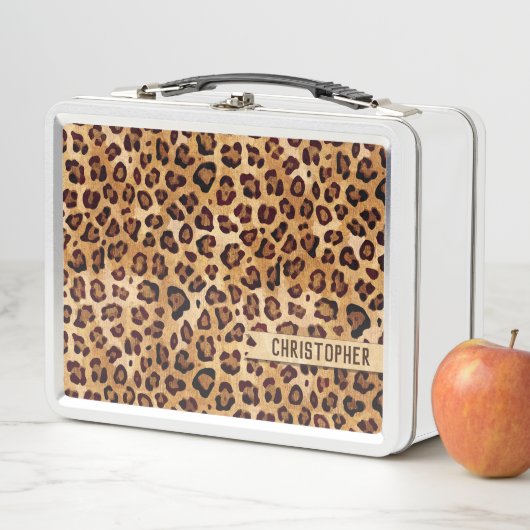 Rustic Texture Leopard Print Naam toevoegen (In situ)