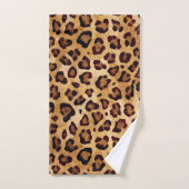 Rustic Texture Leopard Print Naam toevoegen Bad Handdoek (Handdoek)
