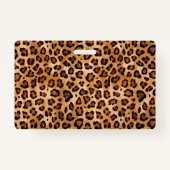 Rustic Texture Leopard Print Naam toevoegen Badge (Achterkant)