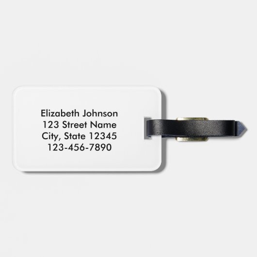 Rustic Texture Leopard Print Naam toevoegen Bagagelabel (Achterkant horizontaal)