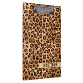 Rustic Texture Leopard Print Naam toevoegen Klembord (Rechts)