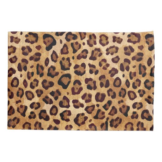 Rustic Texture Leopard Print Naam toevoegen Kussensloop (Achterkant)