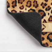 Rustic Texture Leopard Print Naam toevoegen Muismat (Hoek)