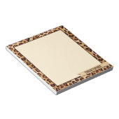 Rustic Texture Leopard Print Naam toevoegen Notitieblok (Schuin)