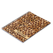 Rustic Texture Leopard Print Naam toevoegen Notitieboek (Linkerzijde)