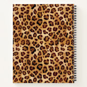 Rustic Texture Leopard Print Naam toevoegen Notitieboek (Achterkant)
