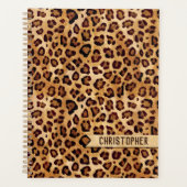 Rustic Texture Leopard Print Naam toevoegen Planner (Voorkant)