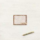 Rustic Texture Leopard Print Naam toevoegen Post-it® Notes (Op bureau)