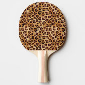 Rustic Texture Leopard Print Naam toevoegen Tafeltennisbatje (Achterkant)