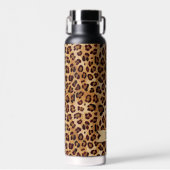 Rustic Texture Leopard Print Naam toevoegen Waterfles (Voorkant)